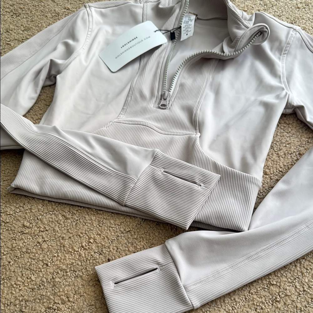 Stone Ribbed Quarter-Zip - Picture 4 of 6